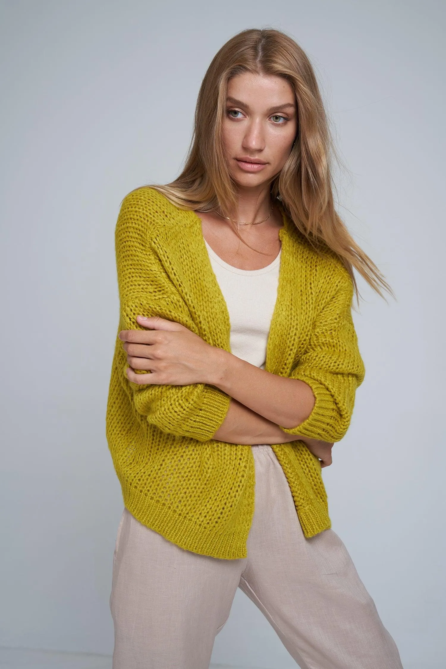 Lilya Marais Cardigan in Anise Yellow