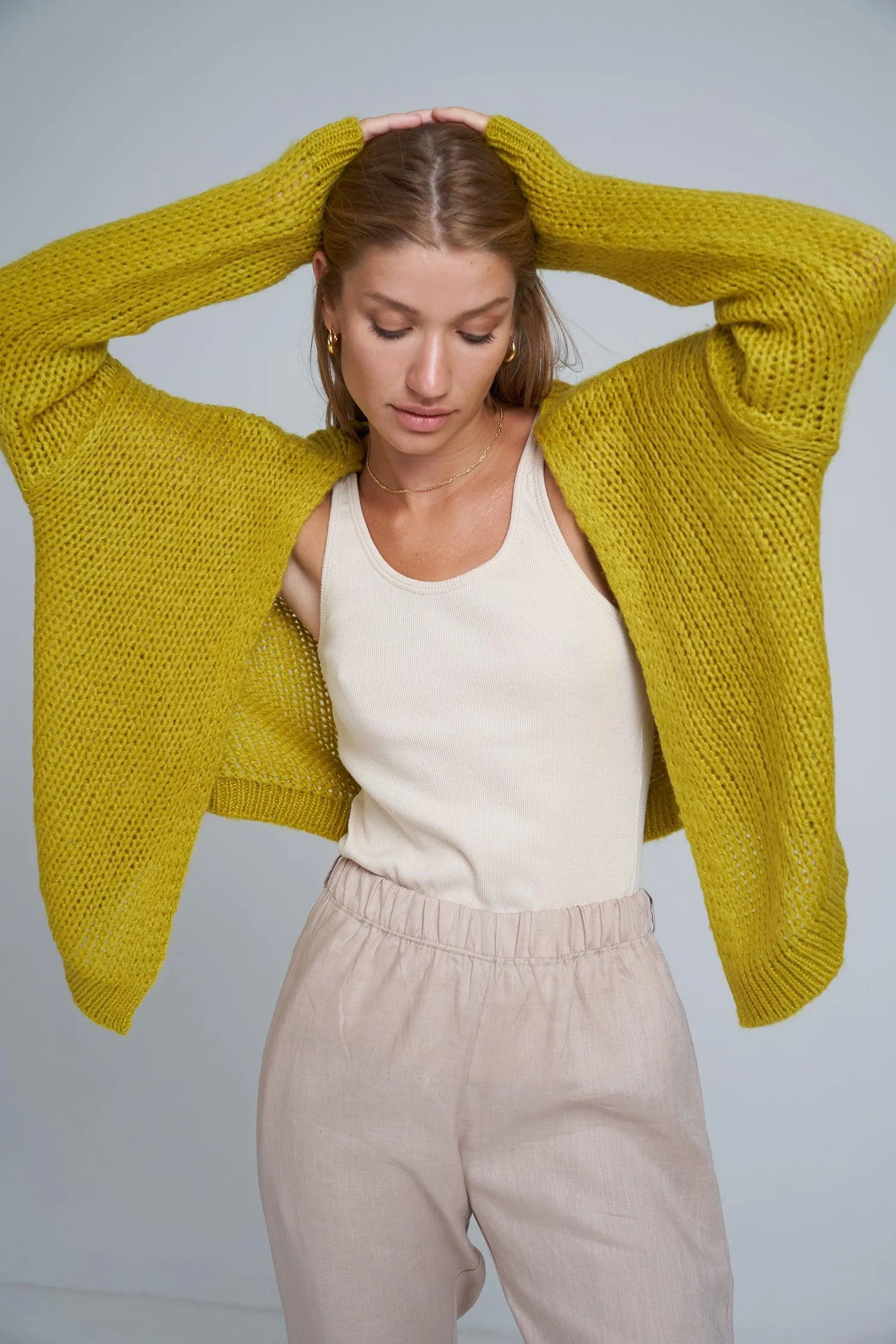 Lilya Marais Cardigan in Anise Yellow