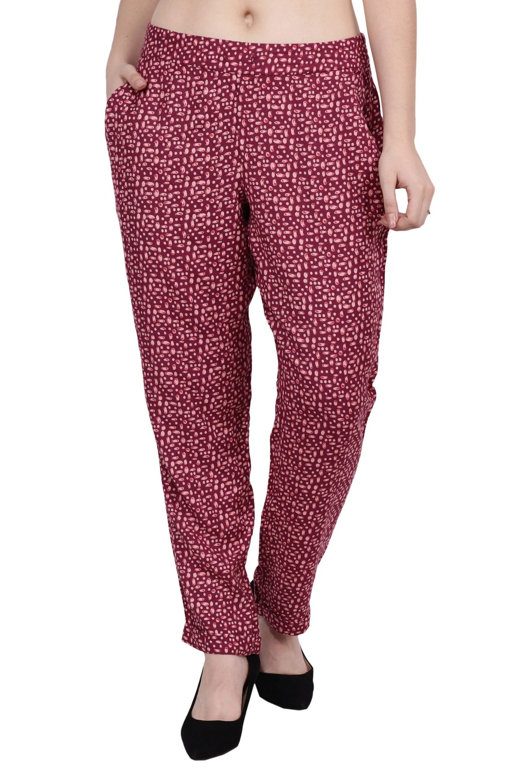 Maroon Pebble Printed Pants