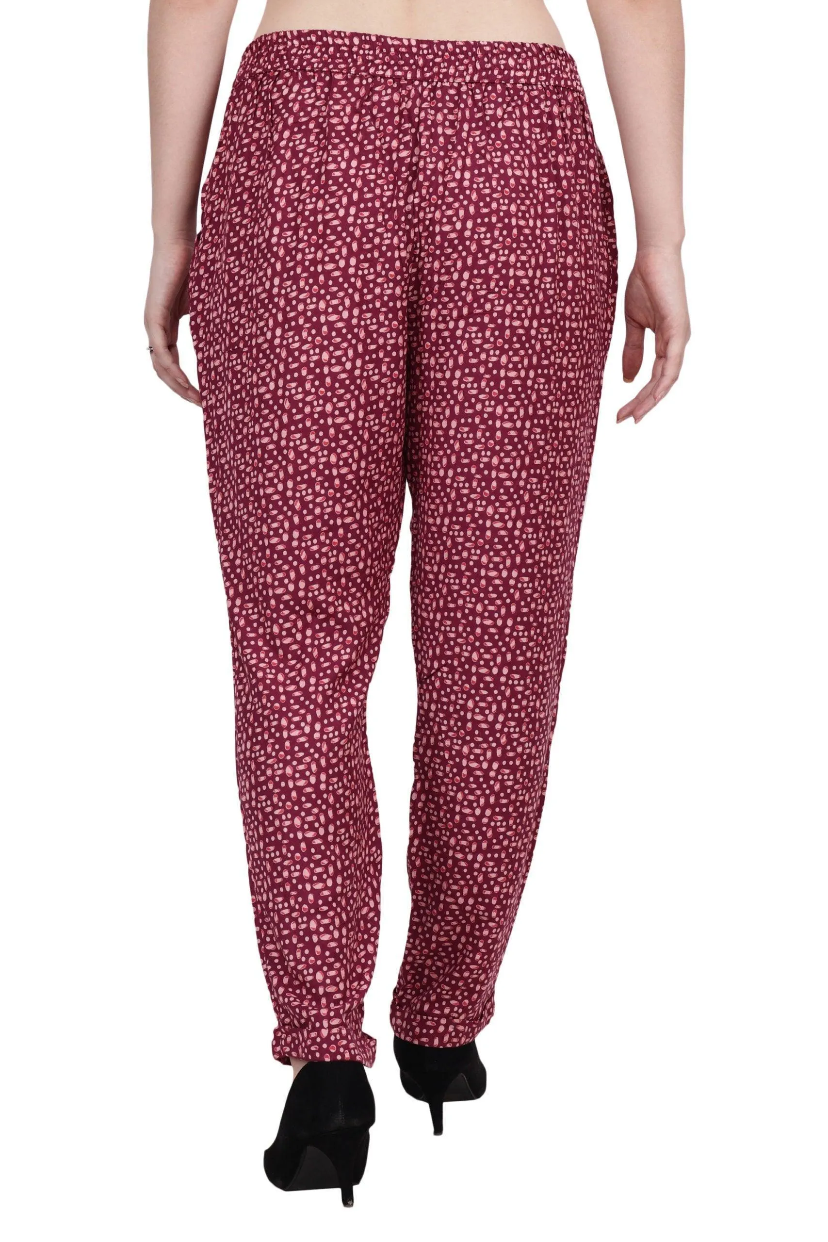 Maroon Pebble Printed Pants