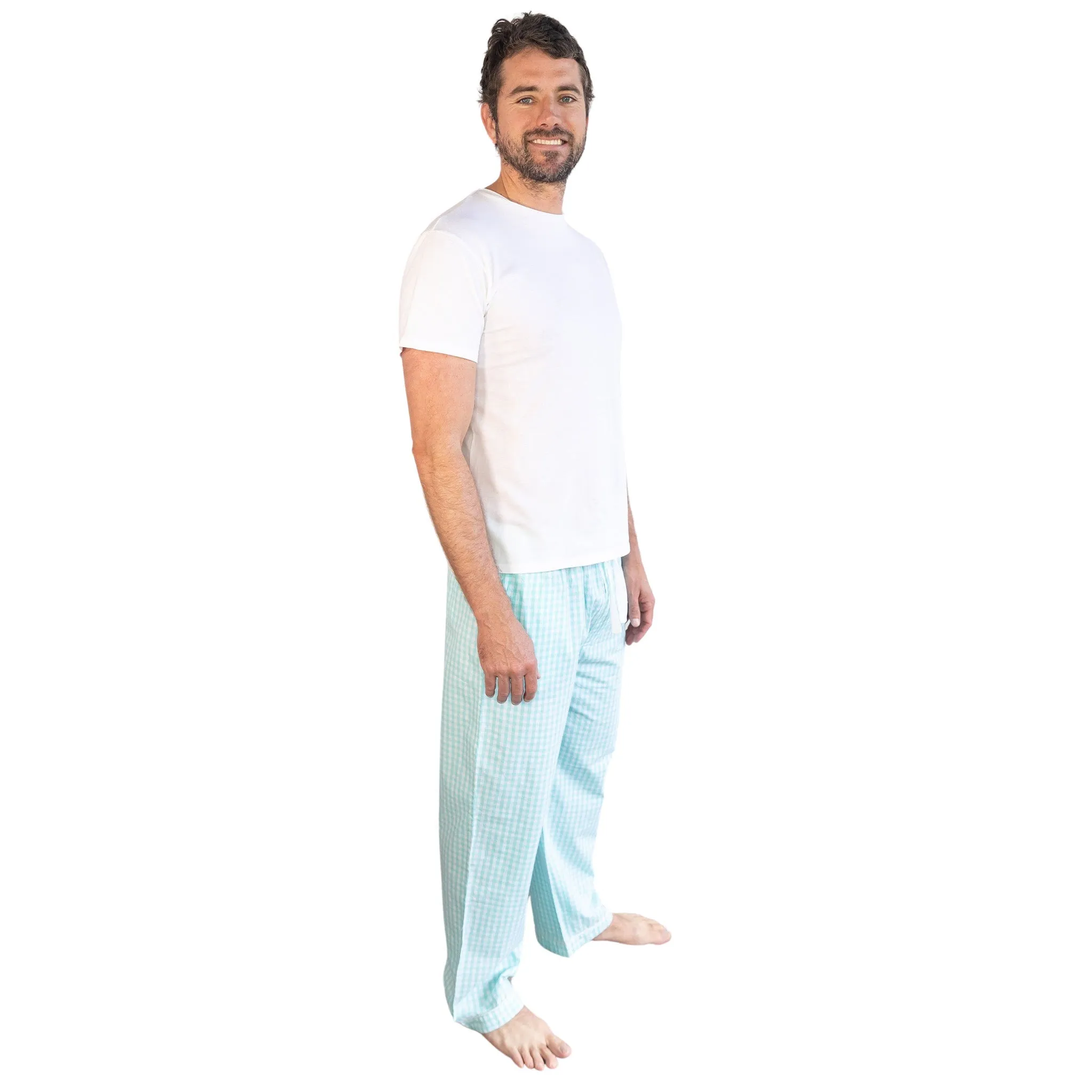 Men's Hepburn Gingham Mint Pj Pants