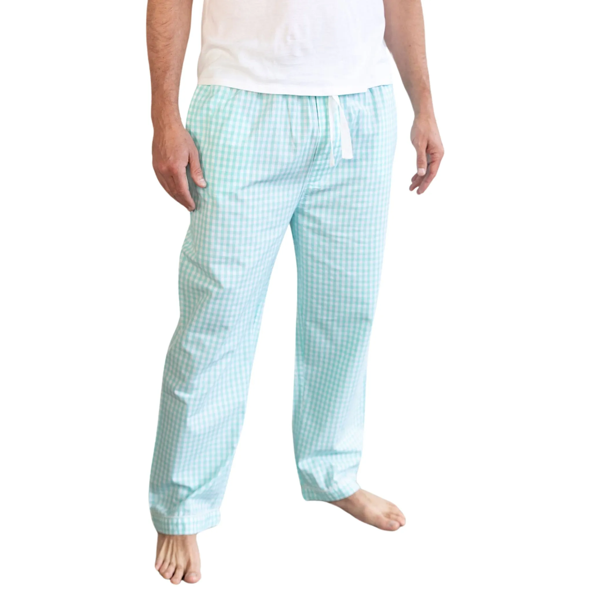 Men's Hepburn Gingham Mint Pj Pants