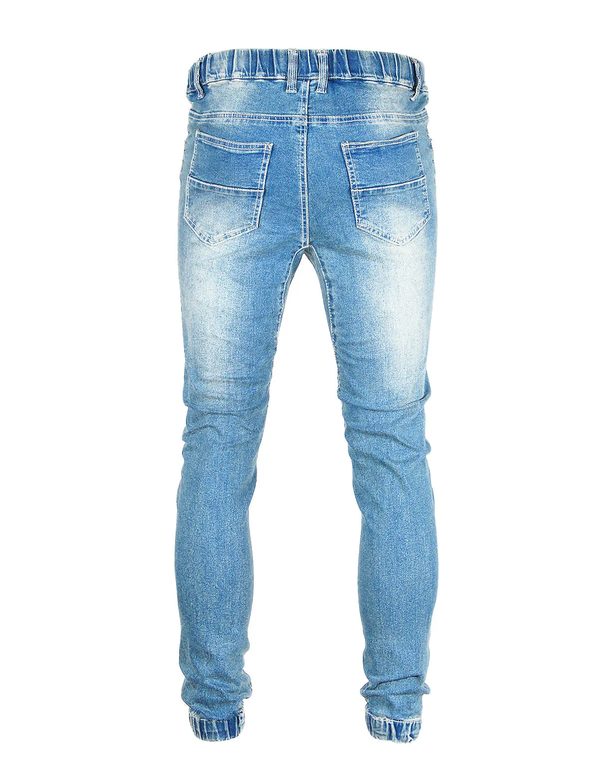 Mens Vintage Washed Denim Jogger Pants - Lt Indigo