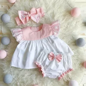 Newborn Baby Girls Clothes 3Pcs Tops Dress Shorts Pants Headband Outfits 0-24M 2019 New Soft Comfortable High Quality Sets