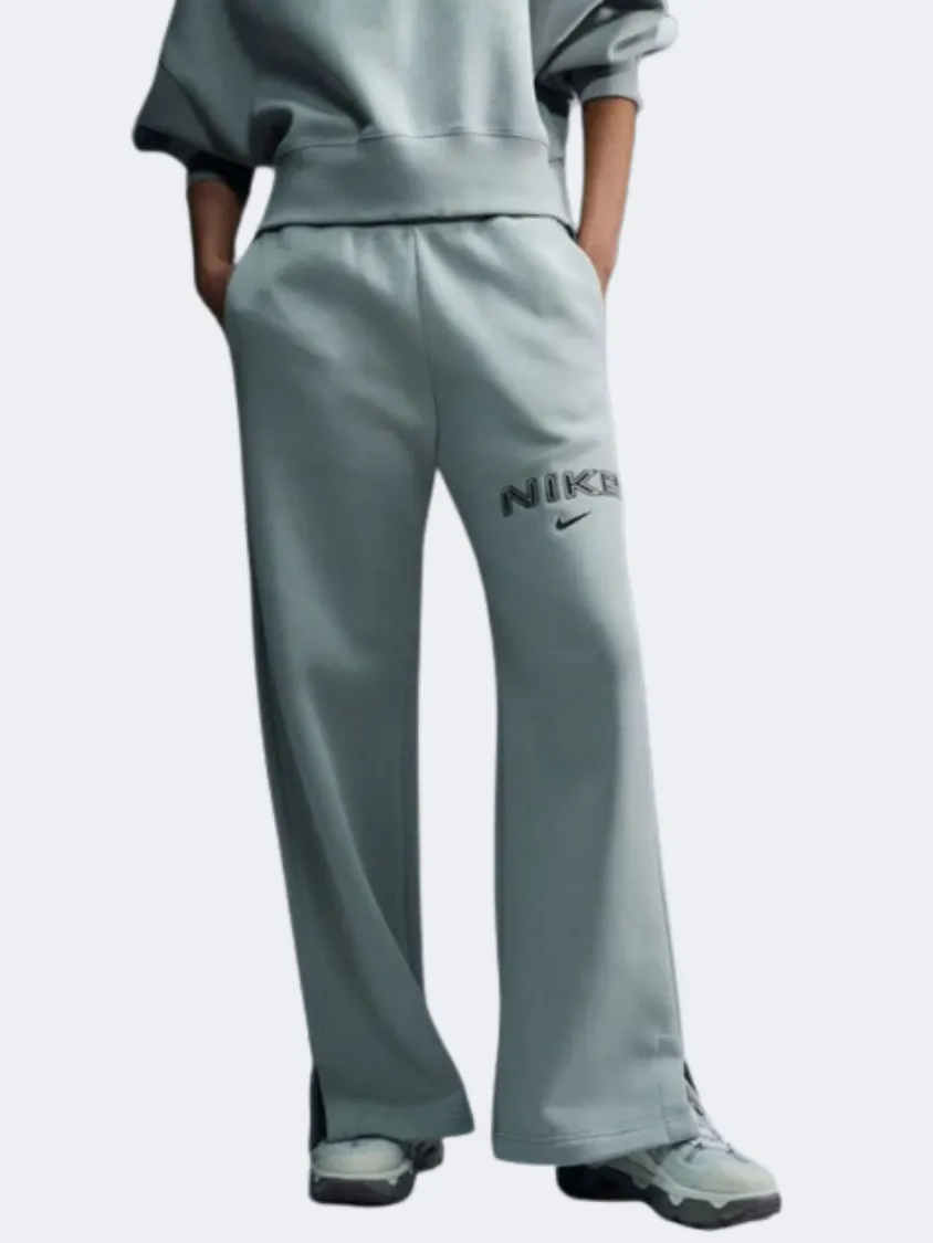 Nike Sportswear Phoenix Hr Logo Wide Women Lifestyle Pant Jade Horizon