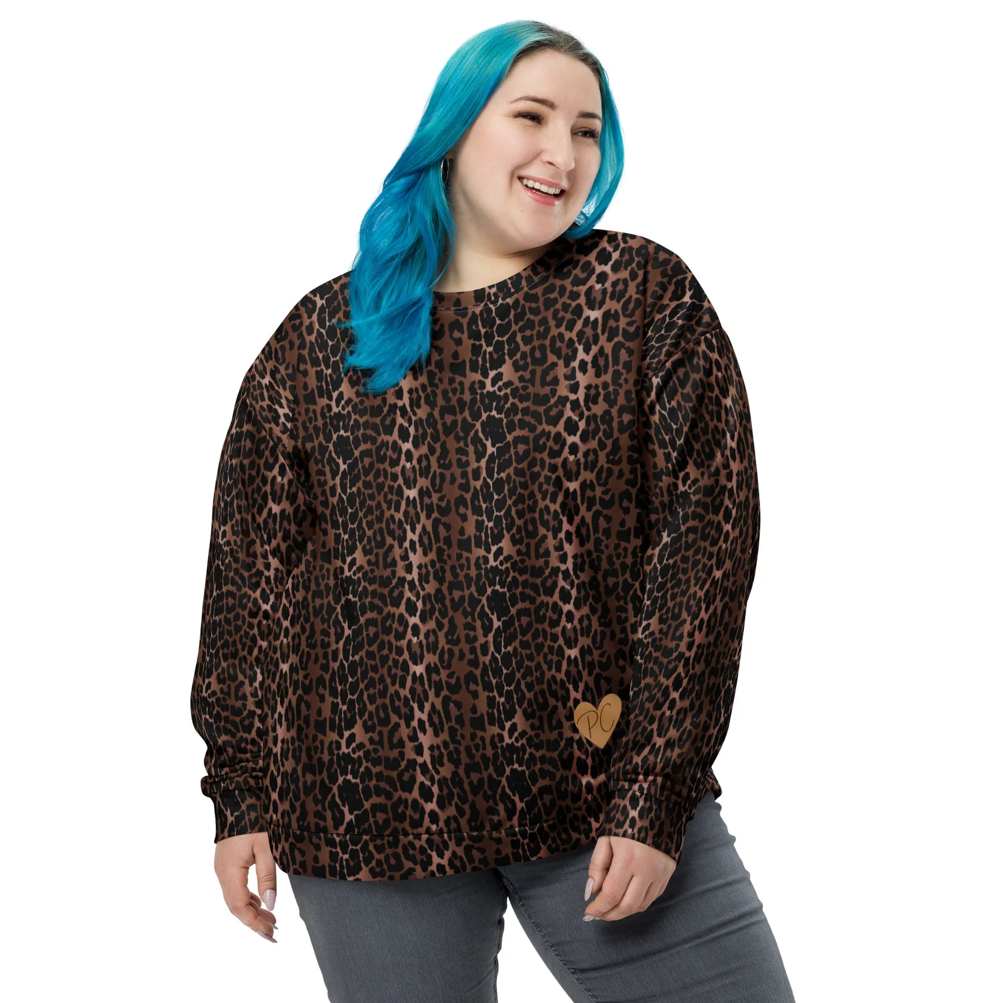 OG Leopard Long-Sleeved Crewneck Sweatshirt | Pinup Couture Relaxed