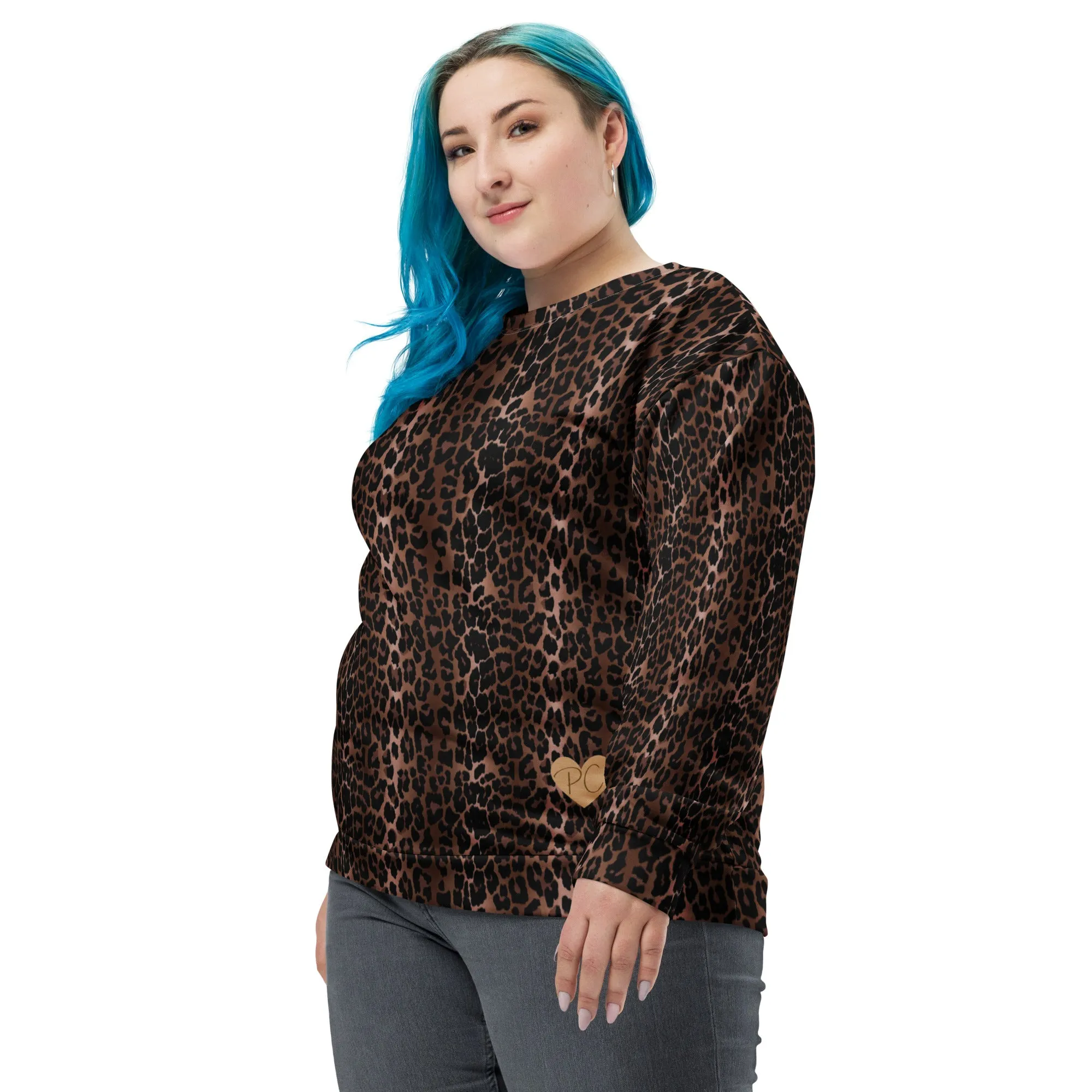 OG Leopard Long-Sleeved Crewneck Sweatshirt | Pinup Couture Relaxed