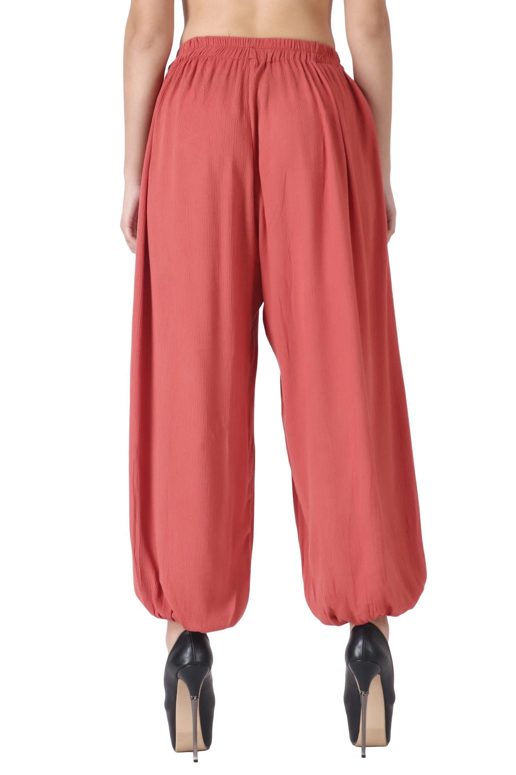 Peach Solid Harem Pants