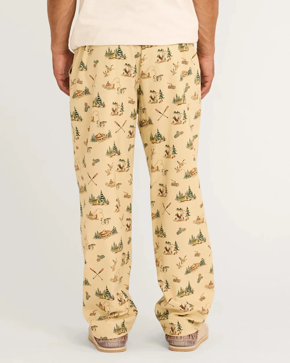 Pendleton MEN'S CAMP PRINT FLANNEL PAJAMA PANTS - CAMP KHAKI