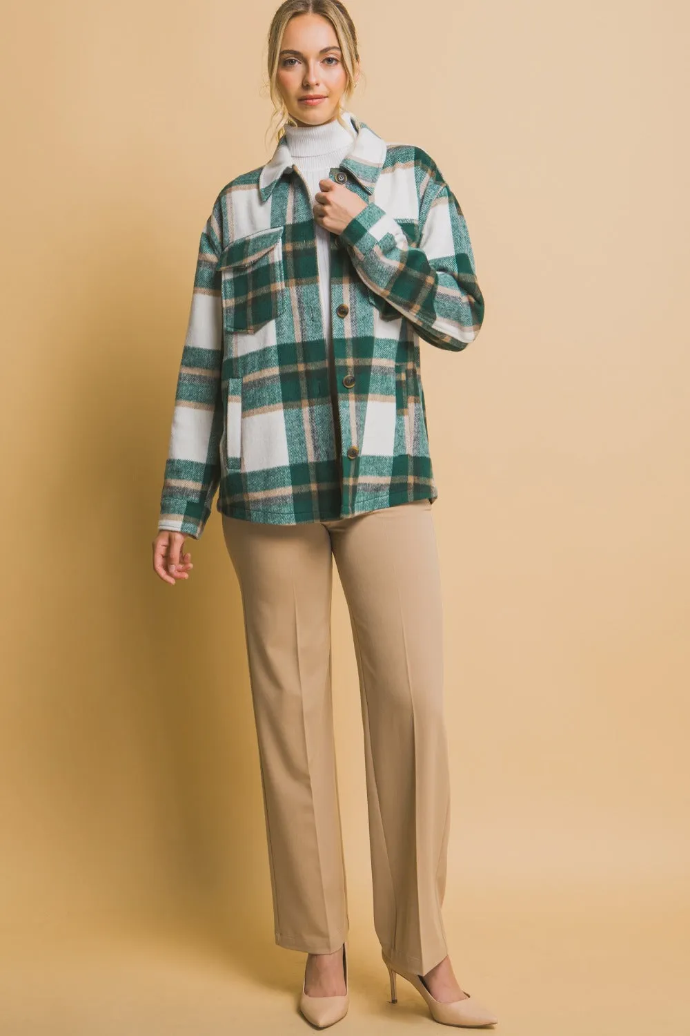 Penny Plaid Button Up Shacket