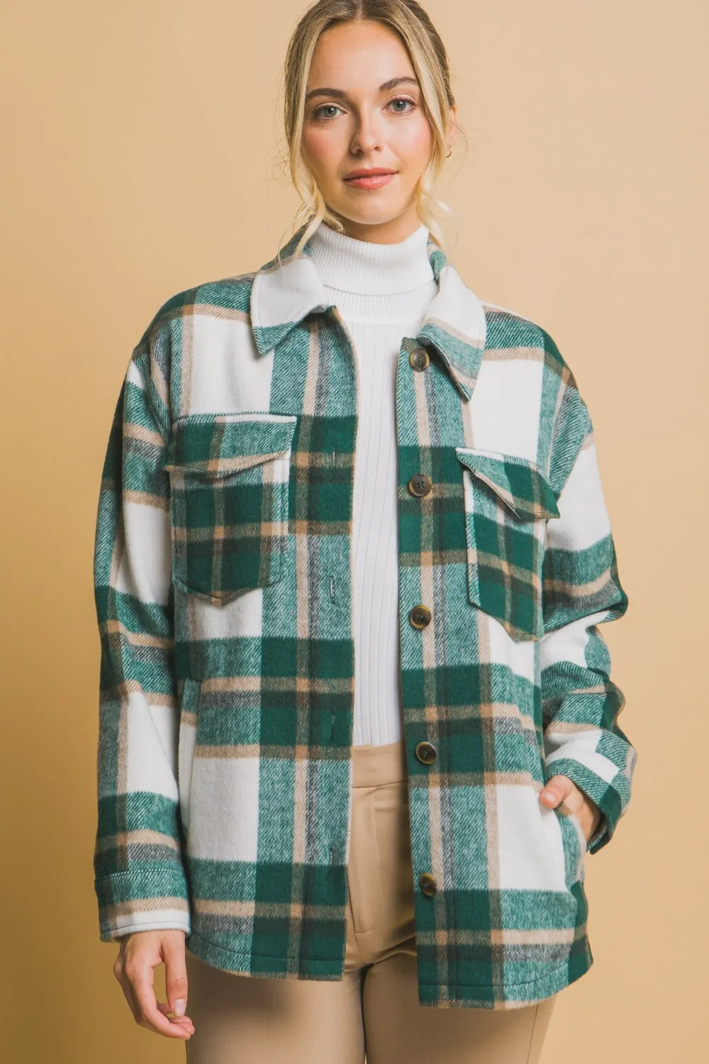 Penny Plaid Button Up Shacket