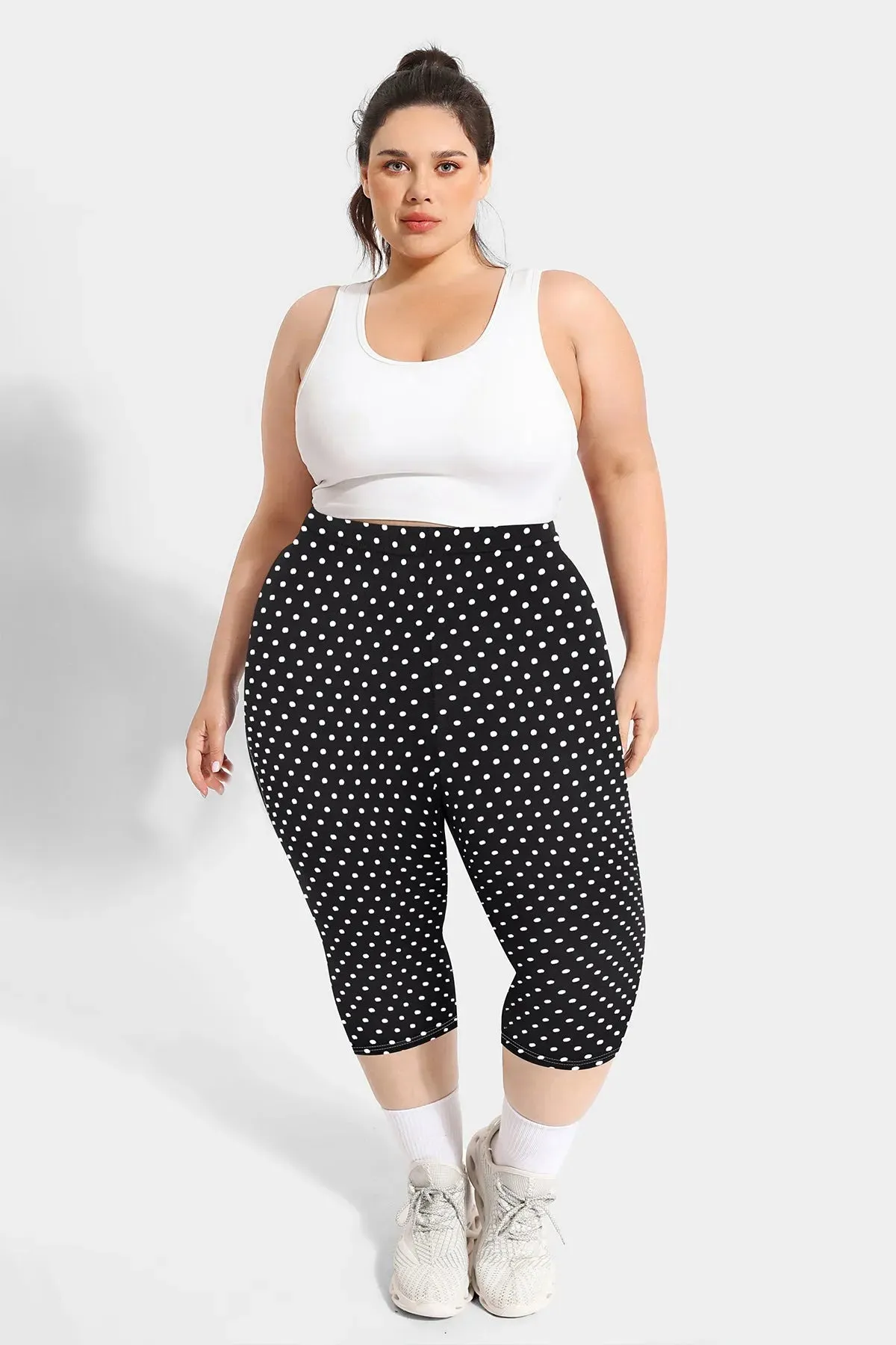 Polka Dot High Waist Capris Pant