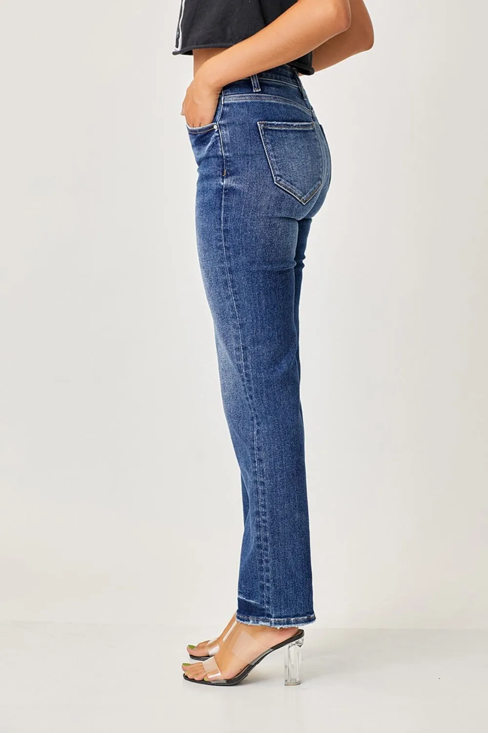 RISEN Mid Rise Slim Straight Jeans