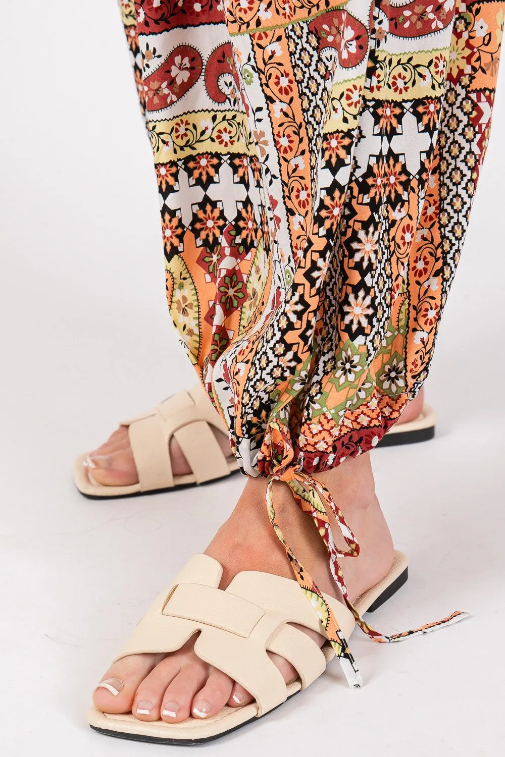 SAGE   FIG High-Rise Balloon Bohemian Print Pants