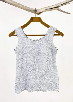 Silver Promp Textured Charming Tank Top