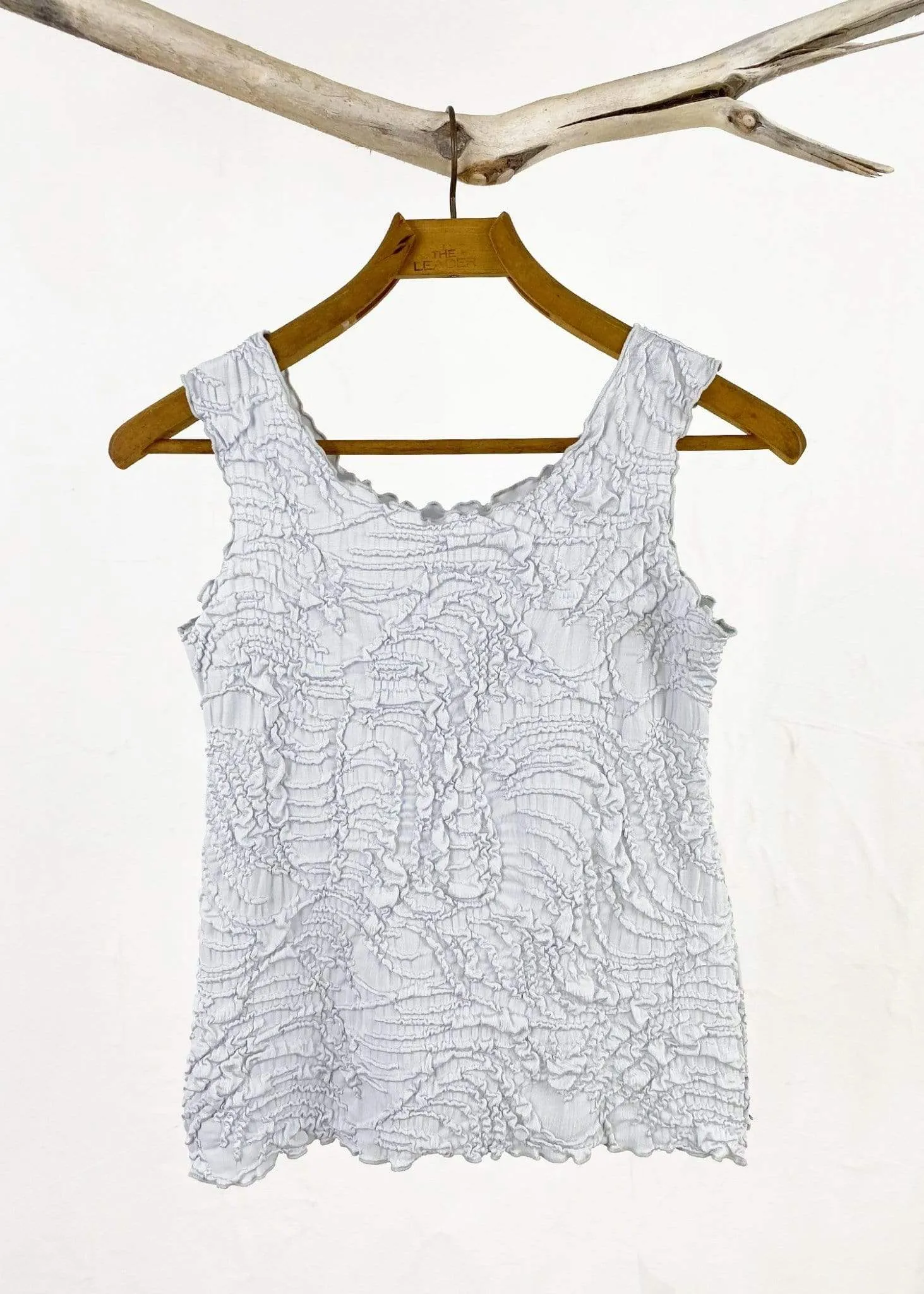 Silver Promp Textured Charming Tank Top