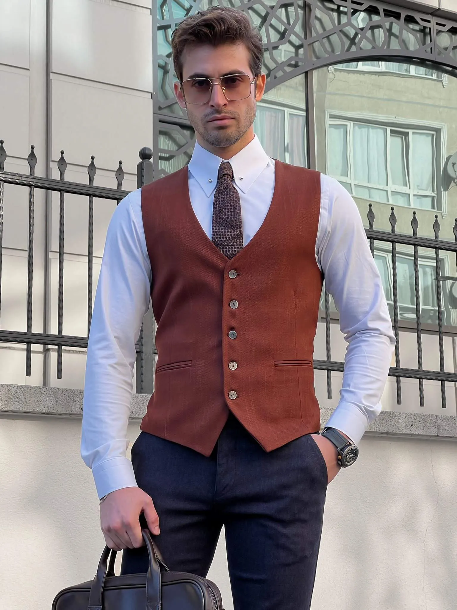 Slim Fit Tile Waistcoat