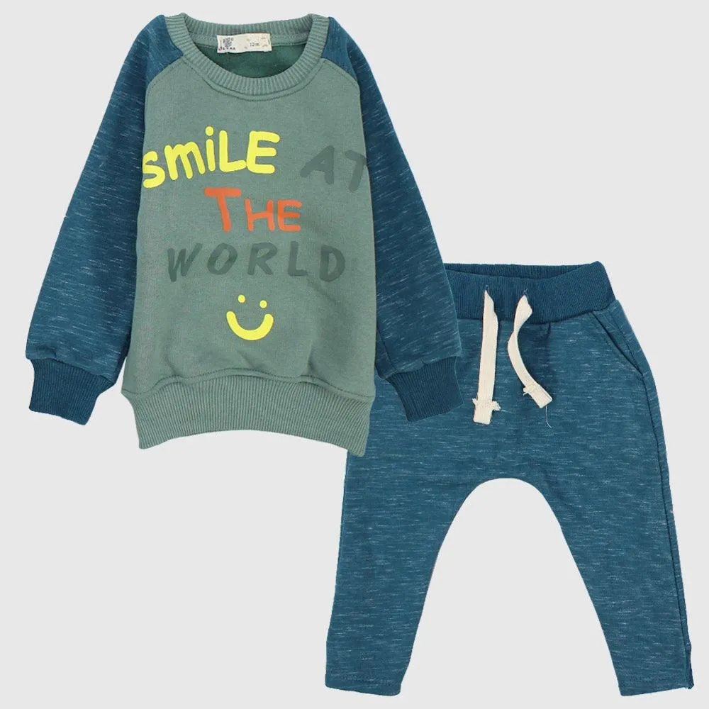 Smile Long-Sleeved Fleeced Pajama