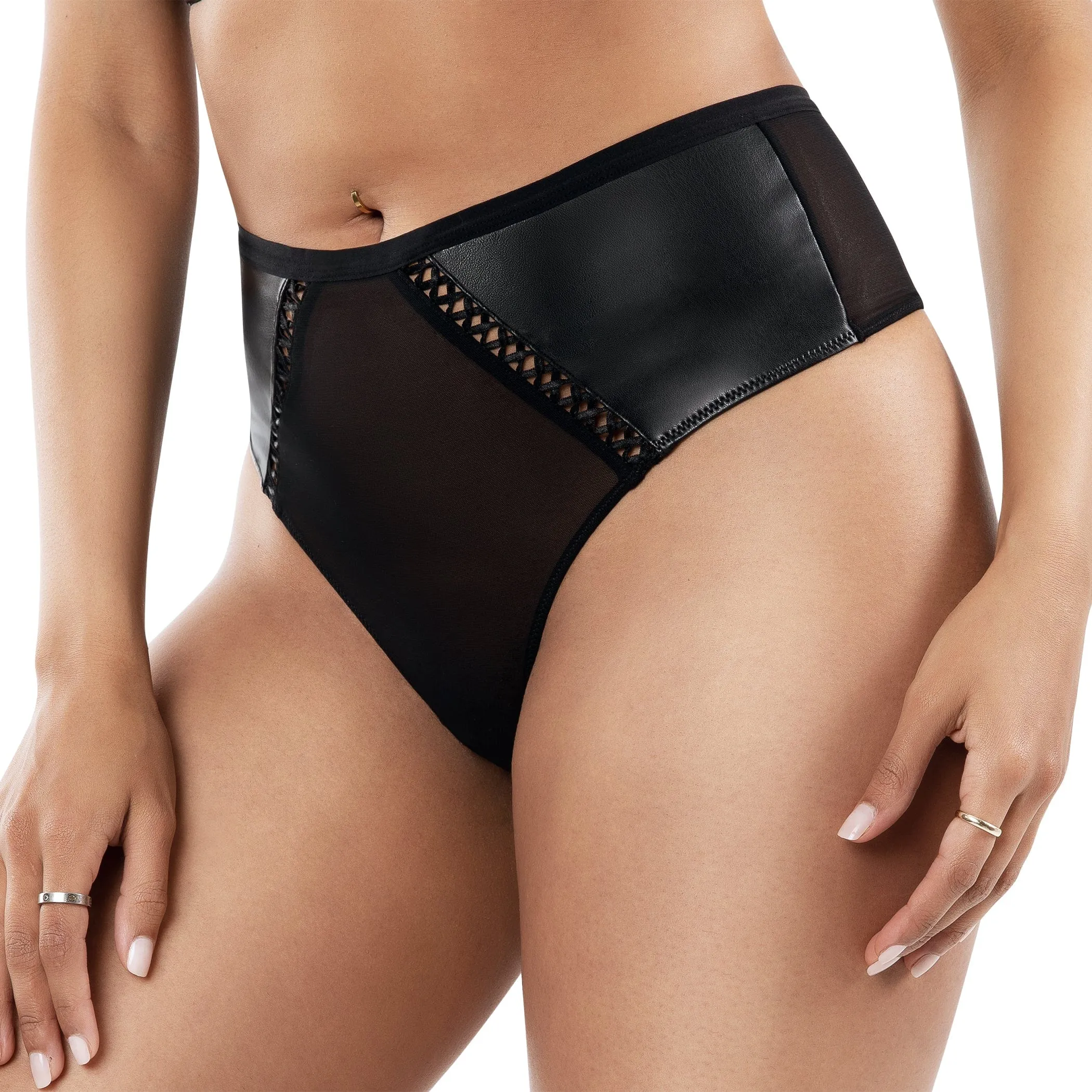 Stevie High-waist Thong - Black