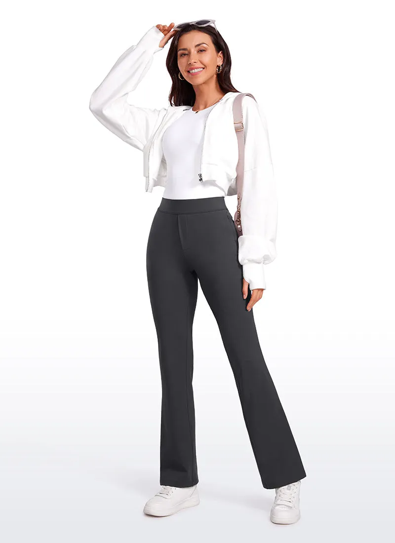 Stretch Flared Pants with Zip Pockets 31"