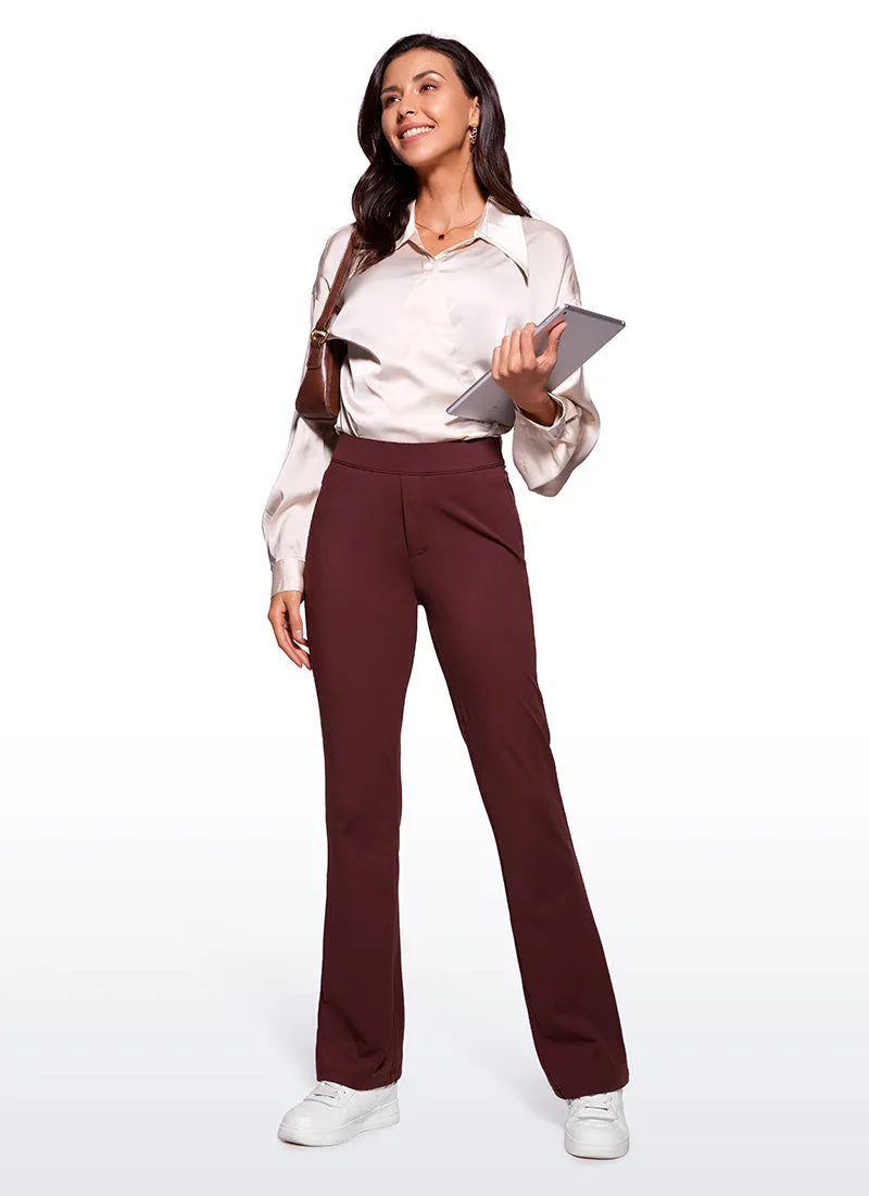 Stretch Flared Pants with Zip Pockets 31"