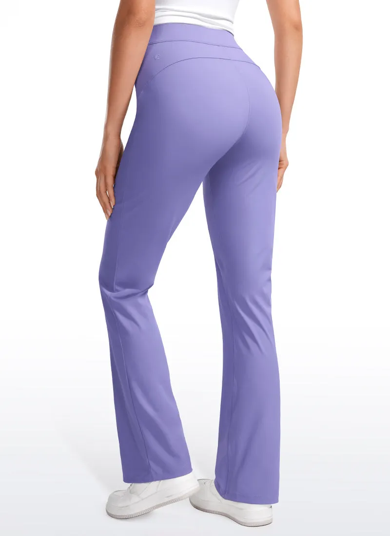 Stretch Flared Pants with Zip Pockets 31"