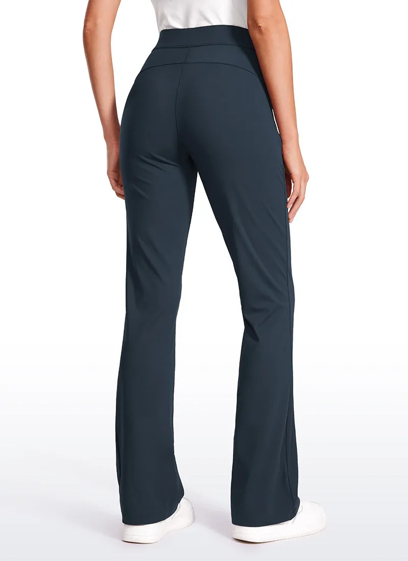 Stretch Flared Pants with Zip Pockets 31"