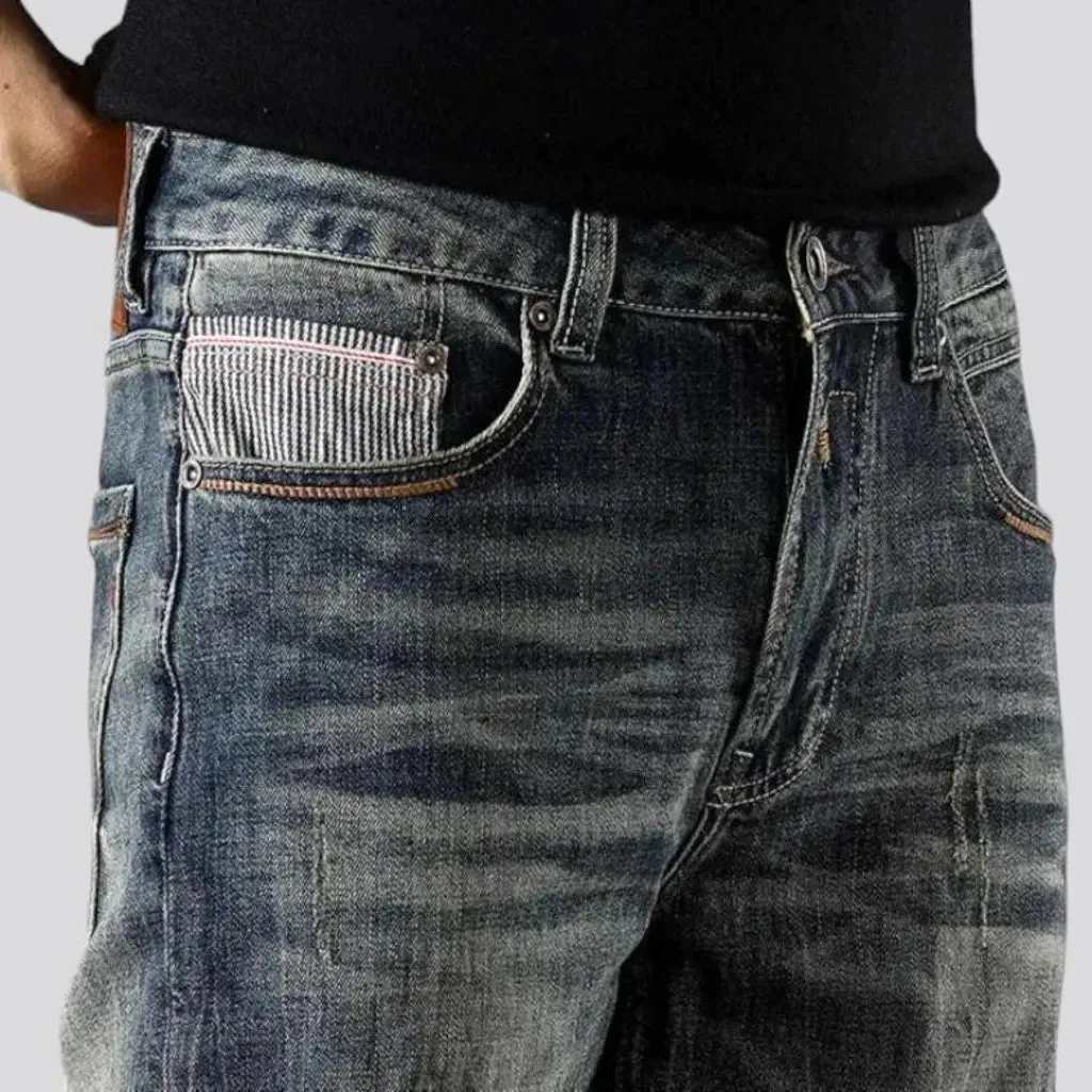 Stretchable dark jeans for men