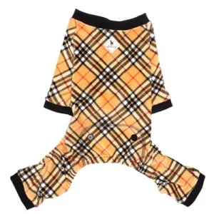 Tan Plaid Fleece Dog Jammies