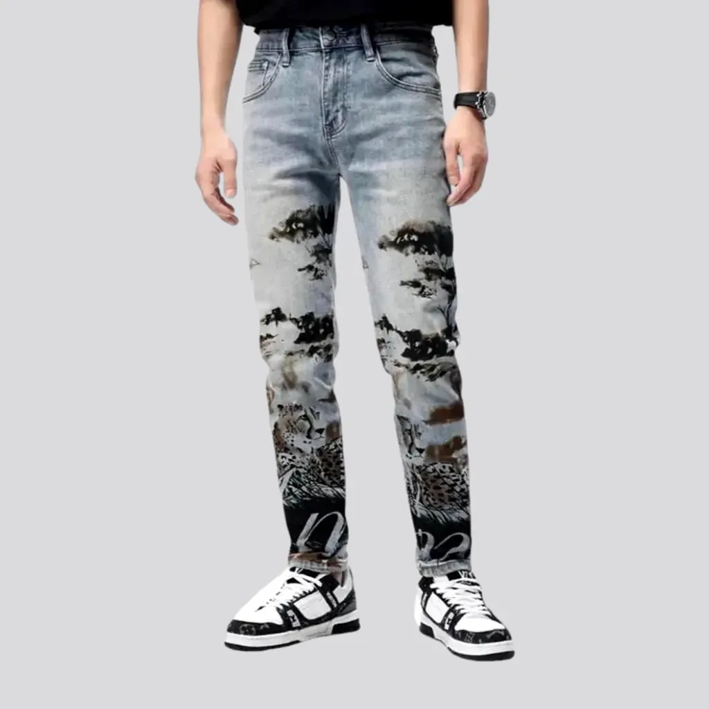 Vintage painted fashion men's jeans