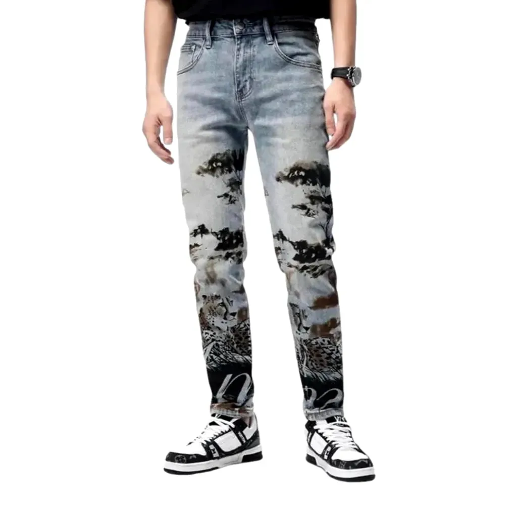 Vintage painted fashion men's jeans