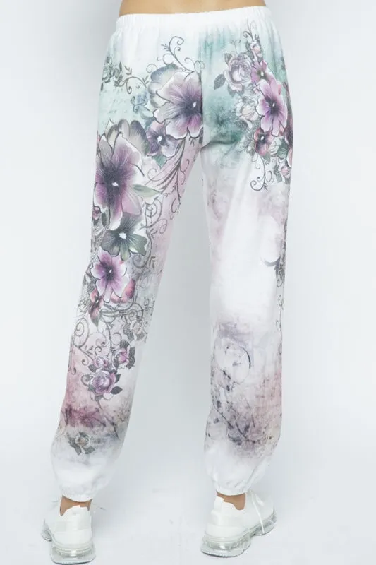 Vocal Floral Print Lounge Pants - Multi