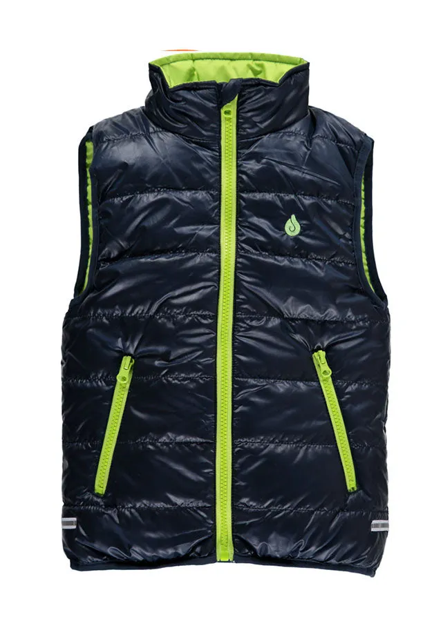 Warm Padded Body Warmer Navy/Lime