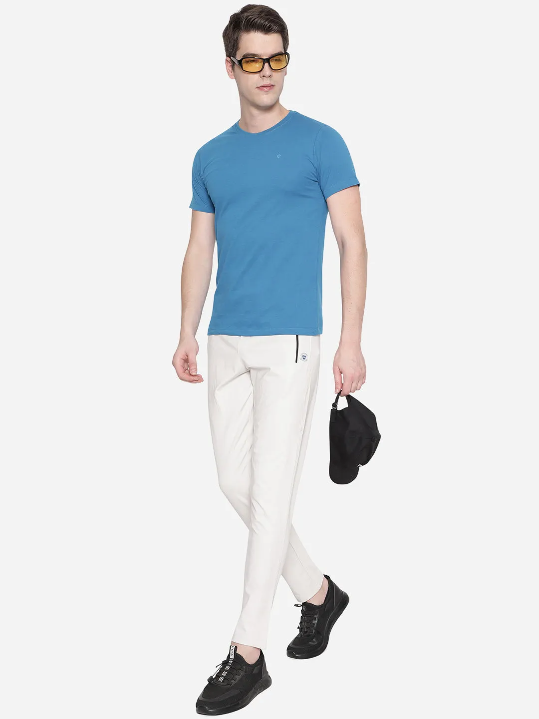 White Solid Slim Fit Track Pant | JadeBlue