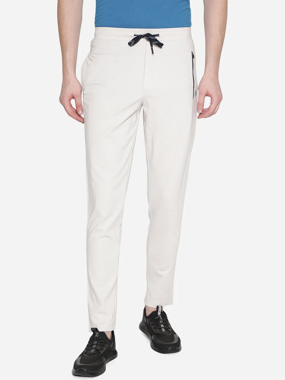 White Solid Slim Fit Track Pant | JadeBlue