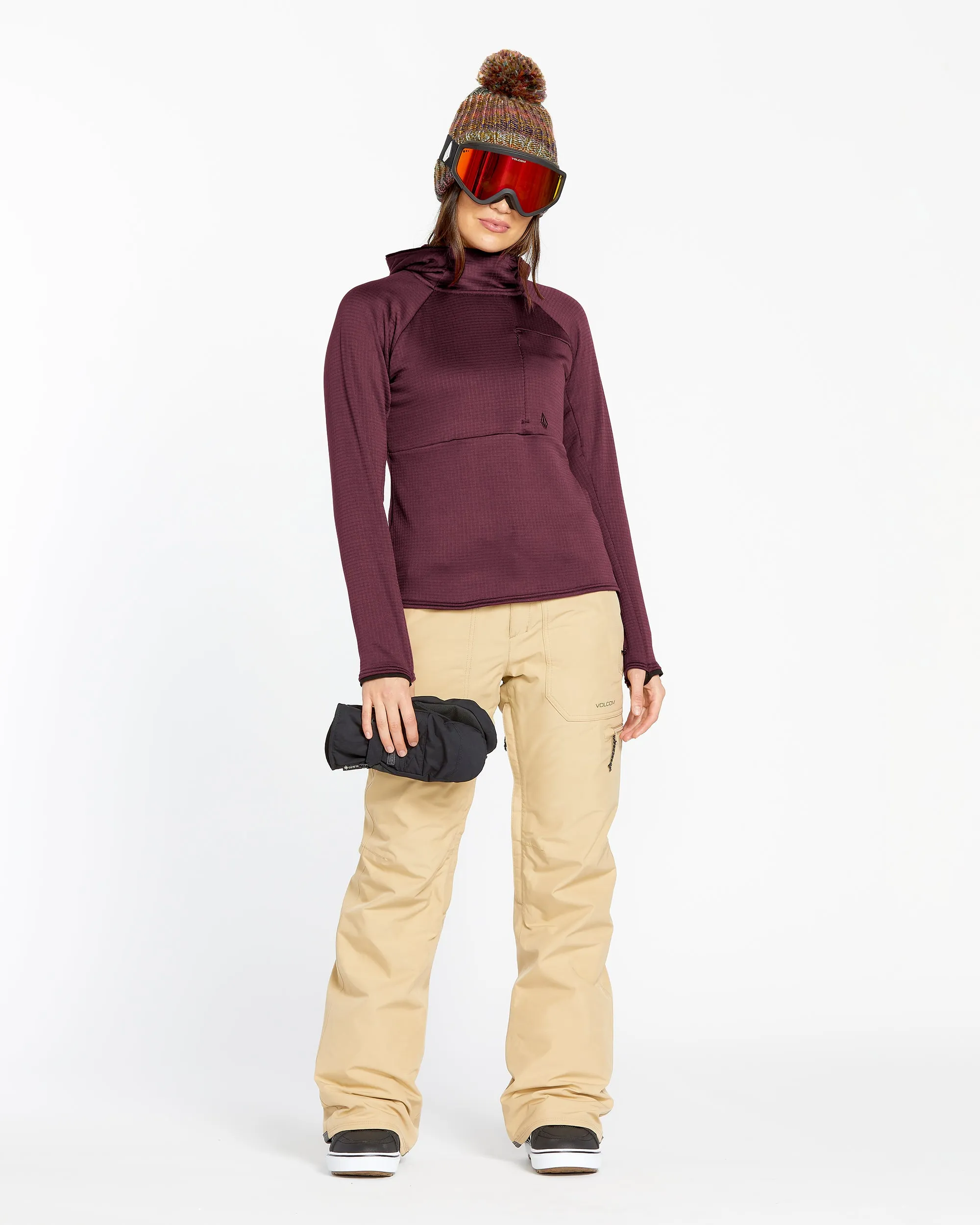 Womens Gridlock Balaclava - Burgundy